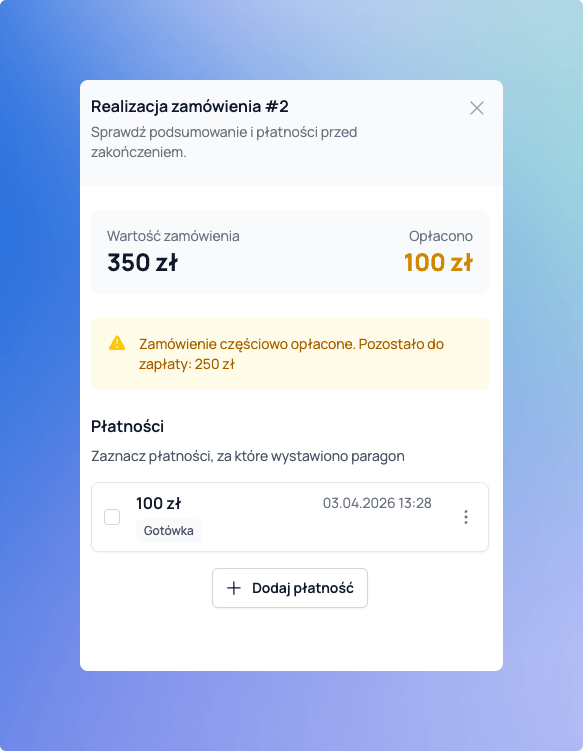 Płatności w zamówieniu Cukrio